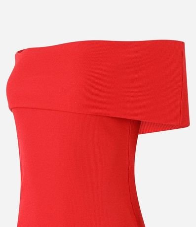 Blusa Hombro a Hombro en Rib con Escote Plegado 5