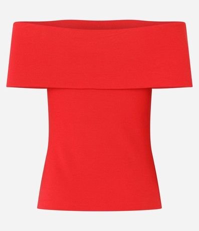 Blusa Hombro a Hombro en Rib con Escote Plegado 6