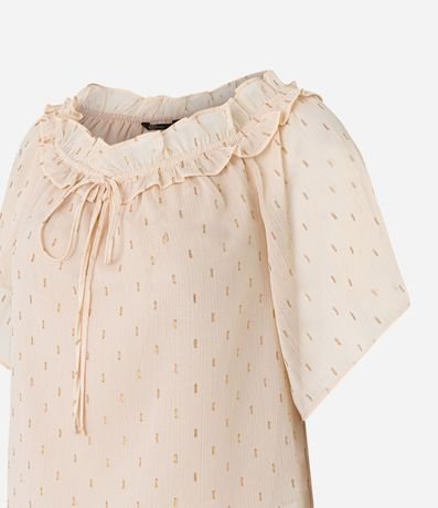 Blusa Ombro a Ombro en Chiffon con Volado y Lazo 5