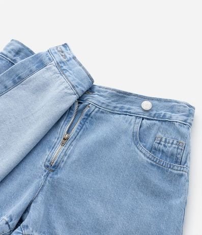 Short Pollera Infantil en Jeans con Botón - Talle 5 a 14 años 5