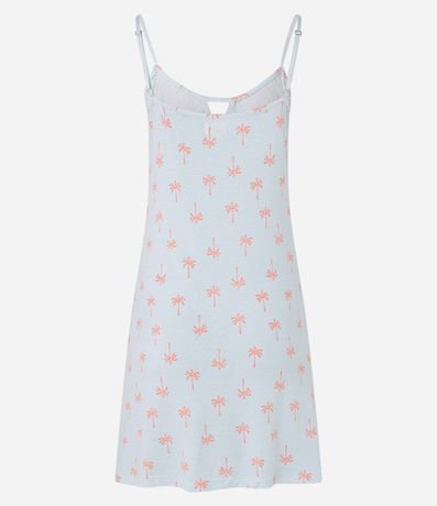 Camisola Bretel Fino en Viscosa con Rendas y Estampa Cocoteros 6
