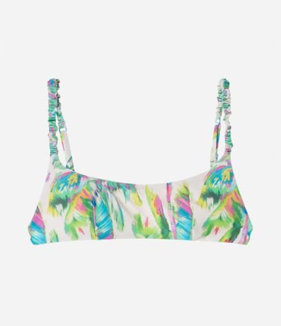 Bikini Top Recto en Poliamida con Estampa Floral 5