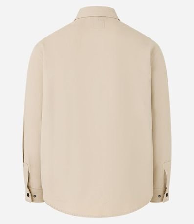 Camisa en Sarga con Botones y Bolsillos 8