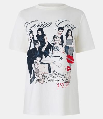 Remera Alargada en Algodón con Estampa Gossip Girl 4