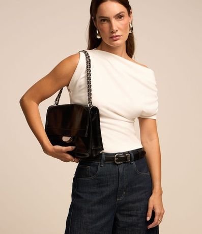 Blusa en Crepé con Escote Asimétrico y Manga Única 2