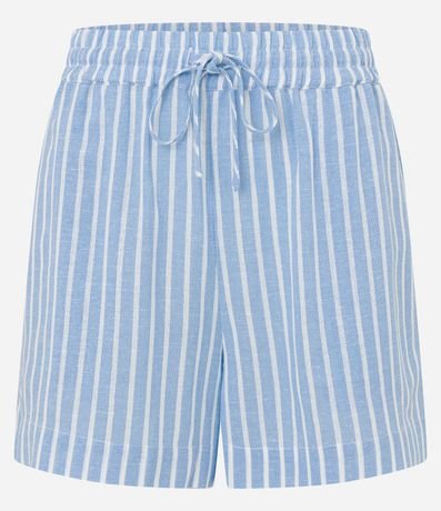 Short Corto en Viscosa y Lino con Lazo y Rayas 5