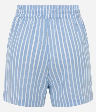 Short Corto en Viscosa y Lino con Lazo y Rayas 6