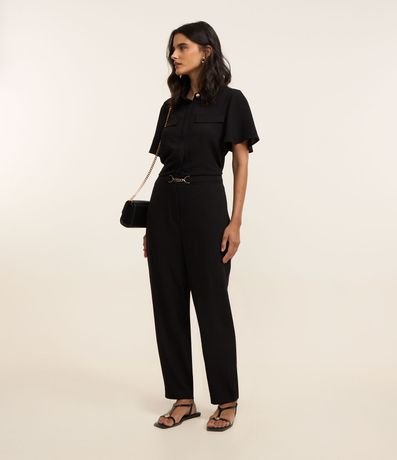 Pantalón Zanahoria Cintura Alta con Cinturón y Efecto Airflow