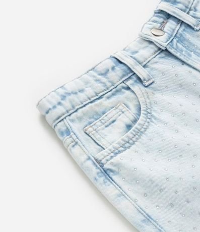 Pantalón Mom Infantil en Jeans con Brillos Aplicados - Talle 5 a 14 años 4
