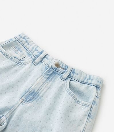 Pantalón Mom Infantil en Jeans con Brillos Aplicados - Talle 5 a 14 años 5