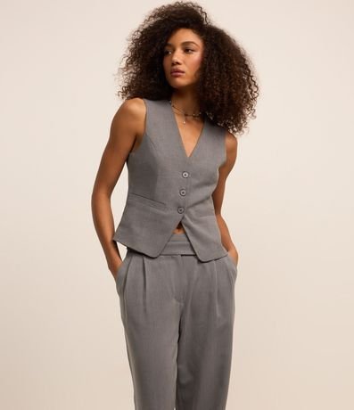 Pantalón Recto en Sastrería con Cierre Asimétrico 2