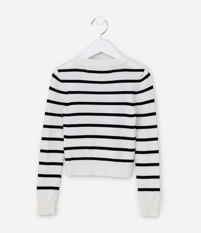 Buzo Infantil en Punto con Estampa Rayada - Talle 5 a 14 años 2