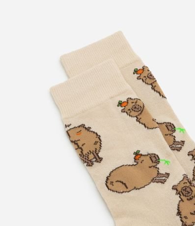 Media Caña Larga en Algodón con Estampa de Carpincho 4