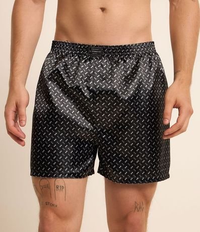 Calzoncillo Boxer de Tela Satinado en Estampa Gravataria 2