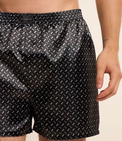 Calzoncillo Boxer de Tela Satinado en Estampa Gravataria 3