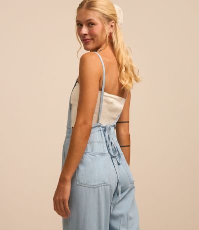 Enterito Peto en Jeans con Breteles Finos y Bolsillos 3