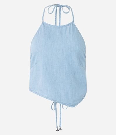 Top Frente Única en Jeans con Detalle de Puntas de Caracola 5