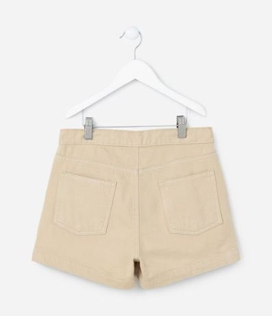 Short Pollera Infantil en Sarga con Botón - Talle 5 a 14 años 2