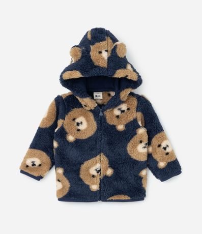 Campera Infantil Calientita Estampada de Ositos con Capucha - Talle 0 a 18 meses