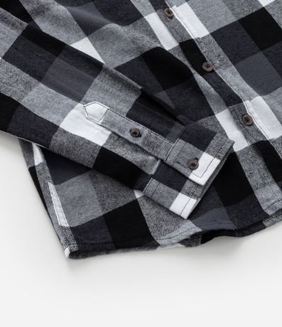 Camisa Infantil en Franela con Estampa de Cuadros - Tam - 5 a 14 años 4