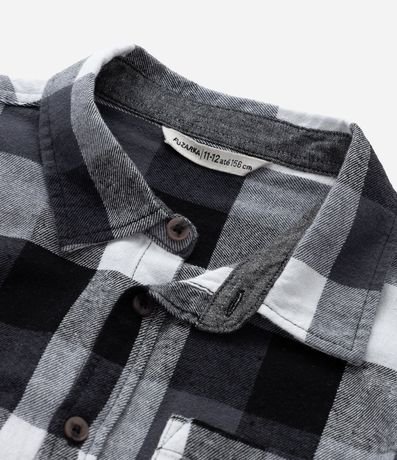 Camisa Infantil en Franela con Estampa de Cuadros - Tam - 5 a 14 años 5
