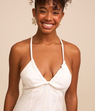 Mono Largo en Sarga con Breteles Finos y Lazo en la Espalda 3