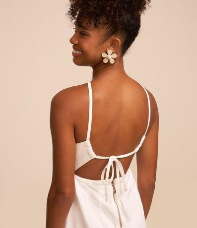 Mono Largo en Sarga con Breteles Finos y Lazo en la Espalda 4