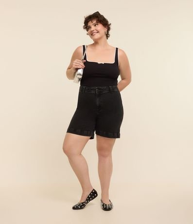 Bermuda Jeans con Elastano y Bajo Ancho Curve & Plus Size