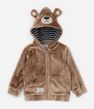 Campera Infantil en Fleece con Capucha de Osito - Talle 1 a 5 años