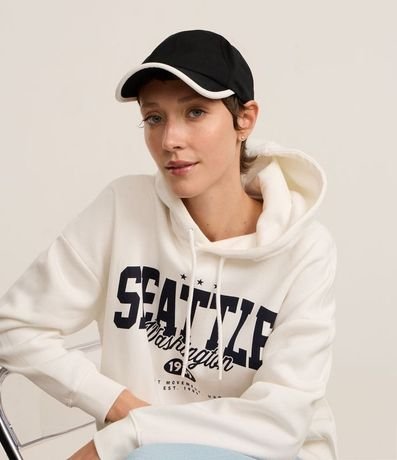 Gorra Visera Curva en Sarga con Detalle Contrastante en Borde