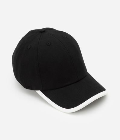 Gorra Visera Curva en Sarga con Detalle Contrastante en Borde 2
