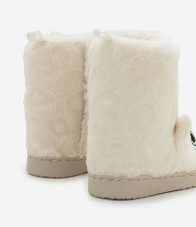 Pantufla Bota Infantil en Fleece con Bordado de Leopardo - Talle 19 al 28 2