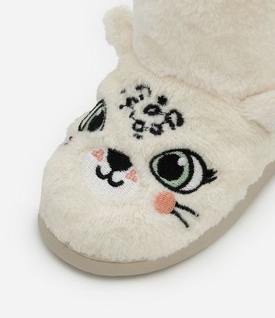 Pantufla Bota Infantil en Fleece con Bordado de Leopardo - Talle 19 al 28 3