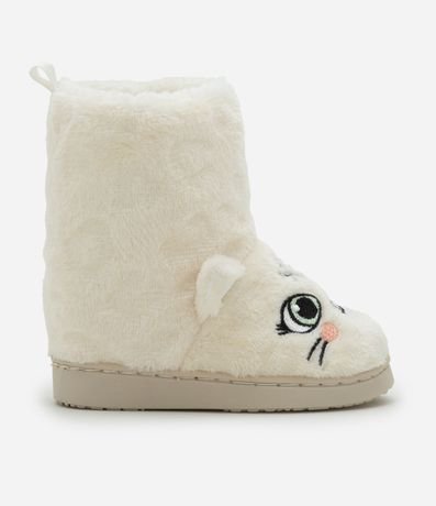 Pantufla Bota Infantil en Fleece con Bordado de Leopardo - Talle 19 al 28 5