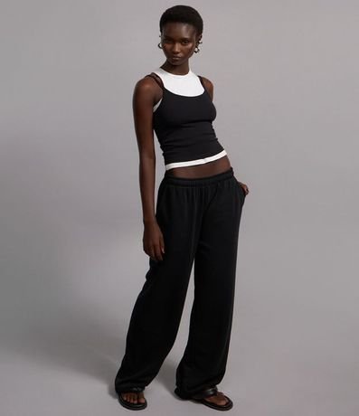 Pantalón Recto en Algodón con Lazo Interno en la Cintura 4