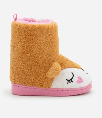 Pantufla Bota Infantil en Fleece con Bordado Zorro - Tam 19 a 28 7