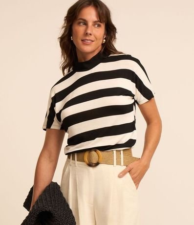 Blusa en Rib sin Sisa y Cuello Alto 3