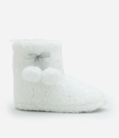 Pantufla Bota Infantil con Pompones y Estrellas - Talle 29 a 36 5