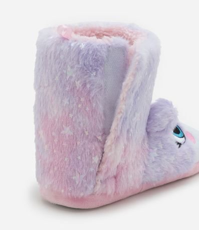 Pantufla Bota Infantil en Fleece con Bordado Unicórnio - Talle 19 a 28 4