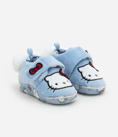 Pantufla Infantil con Bordado Hello Kitty y Pompón - Talle 19 a 28