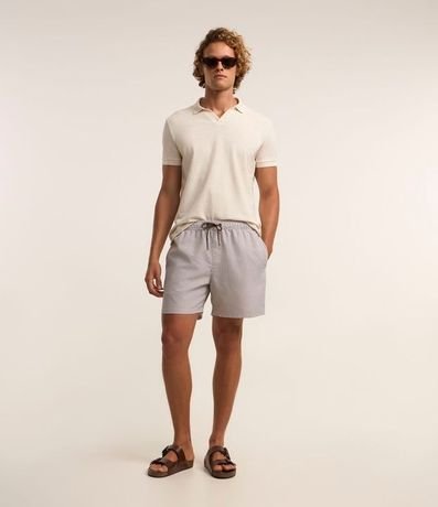 Bermuda de Baño Rayada en Microfibra con Textura Ana Ruga 1