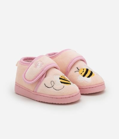 Pantufla Cerrada en Fleece con Bordado Abeja - Talle 19 a 28