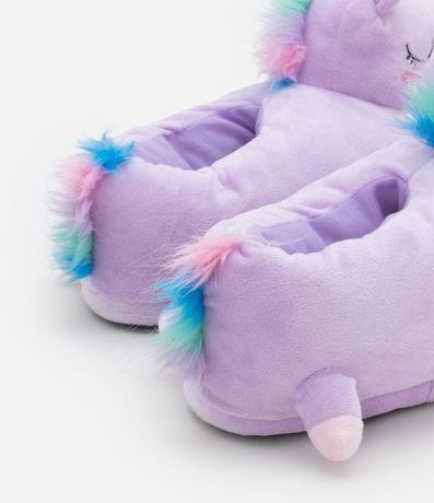 Pantufla Infantil Cerrada en Fleece con Bordado Unicórnio - Talle 29 a 36 3