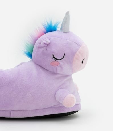 Pantufla Infantil Cerrada en Fleece con Bordado Unicórnio - Talle 29 a 36 4