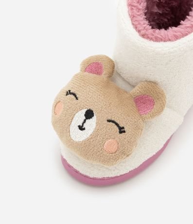 Pantufla Bota Infantil en Fleece con Bordado de Osito - Talle 19 a 28 3