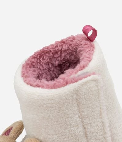 Pantufla Bota Infantil en Fleece con Bordado de Osito - Talle 19 a 28 5