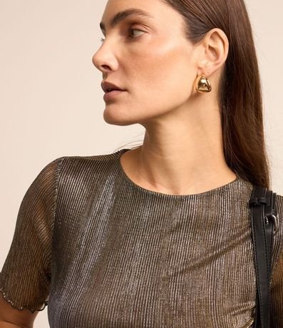 Blusa con Hilo Metalizado y Frufrus 3