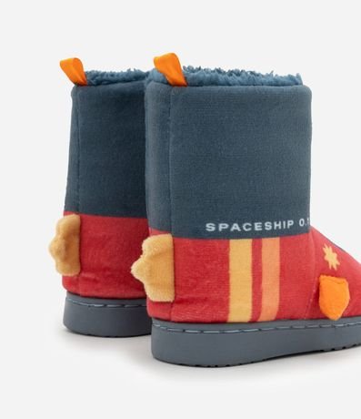 Pantufla Bota Infantil en Fleece con Bordado Cohete - Talle 19 a 28 2