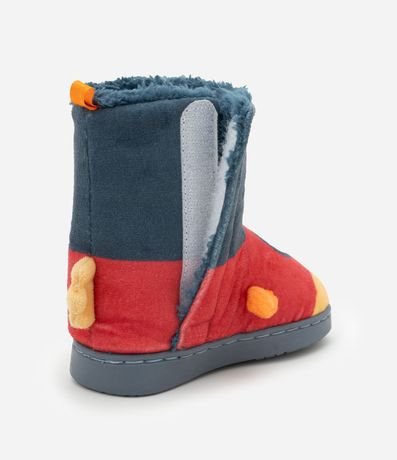 Pantufla Bota Infantil en Fleece con Bordado Cohete - Talle 19 a 28 3