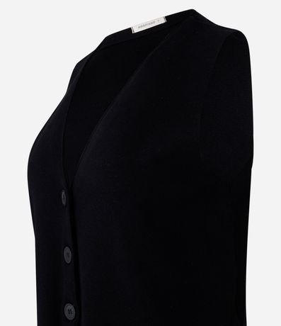 Chaleco Reto Alargado en Tricot con Botones 5